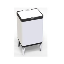 60L Large Kitchen Touch Bin: Stainless Steel Fingerprint-Proof with Removable Lid