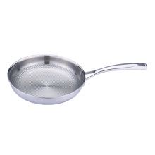 Embossed patten stainless steel frying pan cooking pan