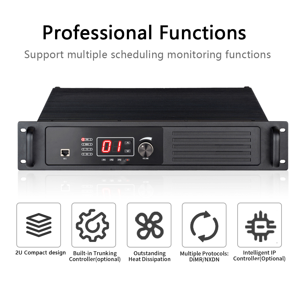 ETMY ECOME New DMR NXDN Digital ET-R50D Repeater 2U 3U VHF UHF Walkie Talkie Multi-protocol Trunking Repeater IP Site Radio