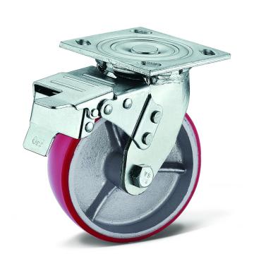 Bánh xe caster cuộn cao su nhựa màu đỏ