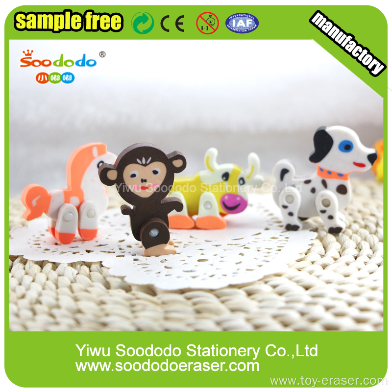 Animal fancy 2D Extruded eraser school use