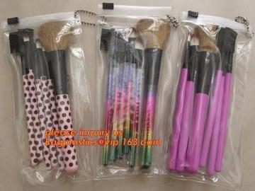 cosmetic header bag with hole, pvc header bag with butterfly hole, cardboard header PVC bag with zipper