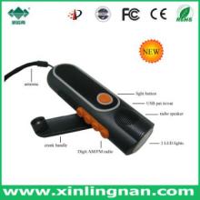 Emergency light with scan AM FM radio torch