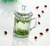 clear glass tea cup with glass lid/glass tea mug