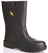 PU injection black embossed high-tops safety boot