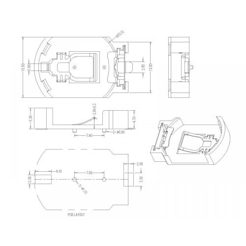 Οι κάτοχοι κυττάρων νομισμάτων για CR2032 SMT BT-M-G0-A-CR2032OA