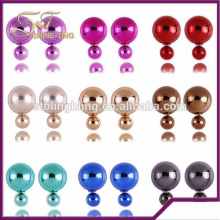 Big Brand UV Double Pearl Ball Stud Earrings