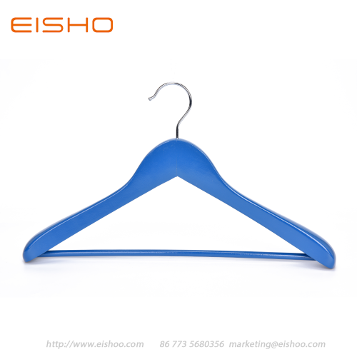 EISHO Large Blue Wood Suit Coat Hanger