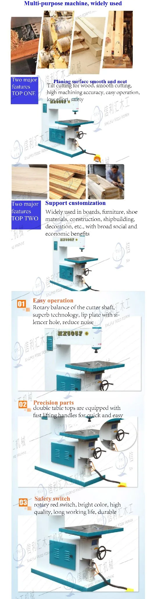 Woodworking Router Machine Spindle Moulder for Solid Wood/ Spindle Molder Woodworking Automatic Copy Shaper Machine Drilling Dowel and Chisel Machine