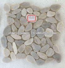white pebble floor tile