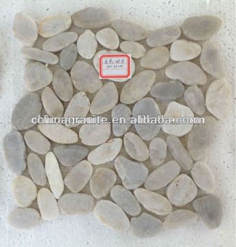 white pebble floor tile