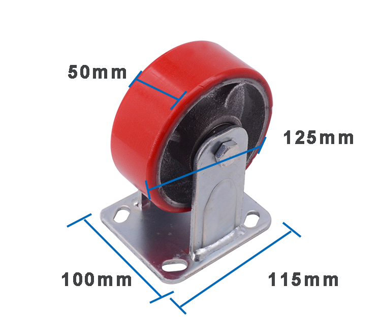 Bánh xe caster PU Caster nặng 5 inch 290kg