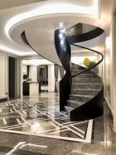 Black Curved Staircase Steel Staircase
