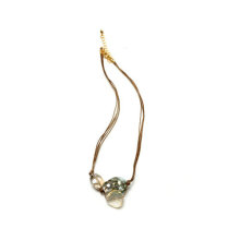 1206-ZZ Environmental Braided String Necklace with Crystals