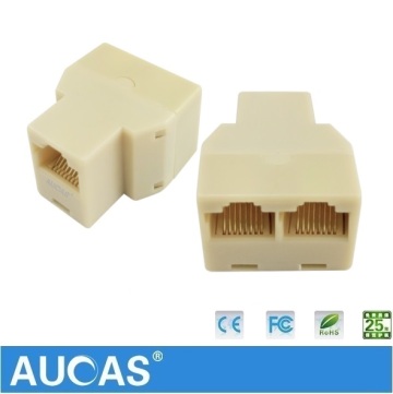 Connect connector rj11 rj45 3 way adapter Modular