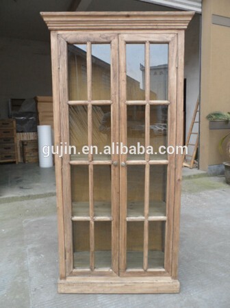 european style 2 door tall glass display cabinet