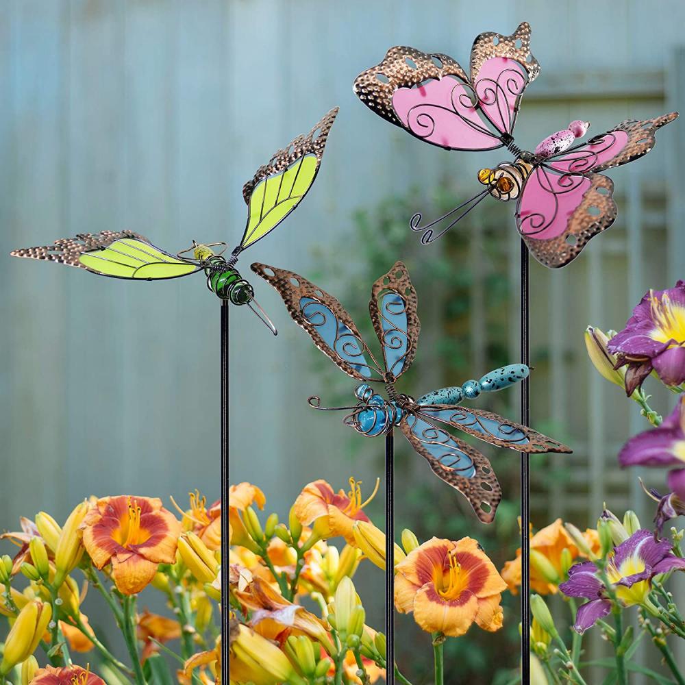 Decoración de estacas de jardín de mariposa