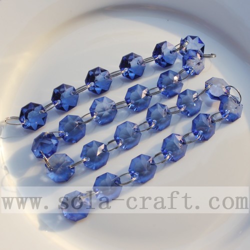 Łańcuchy do zasłon Royal Blue Crystal Octagon Beaded Strings