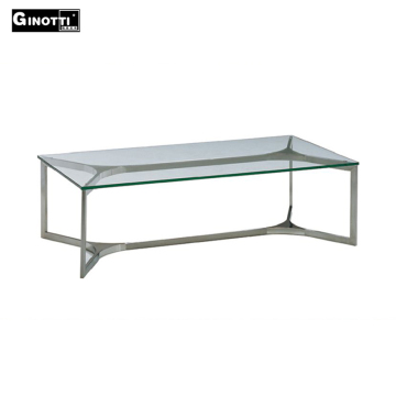 Rectangle clear glass coffee table