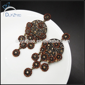 factory long heavy dangling diamond earrings