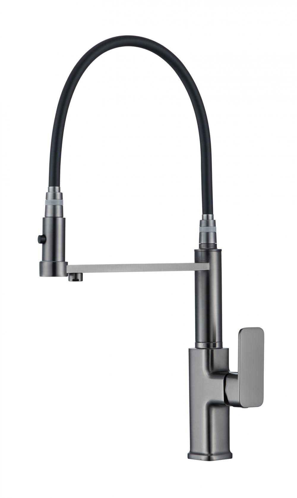 Gun-Colored Attractive Pull-Down Kitchen Faucets