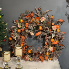 Artificial Festive Atmosphere Garland Flowers for  Christmas Decoration