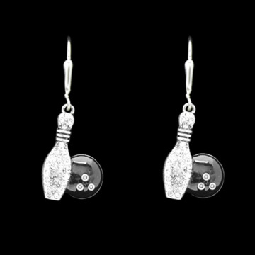 Wholesale Sports Jewelry Rhinestone Bowling Charm Earring