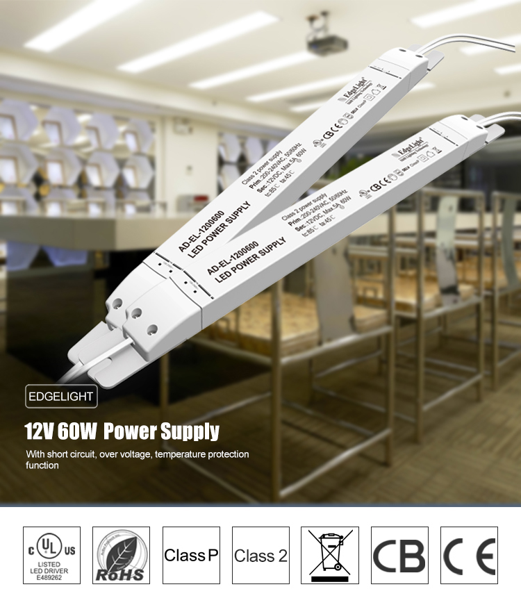 AD-EL-1201200 Slim DC12V120W PFC LED driver power supply with KC/PSE/RCM UL/CE approved for light box