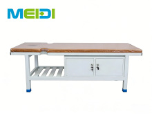 Mobile Stainless Steel Examination Bed with Storage Shelf & Hole