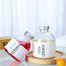 OemWholesale Transparent Glass Beverage Bottles with Sealed and Capped Milk Tea Bottles
