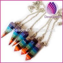 Hot sale multi-colors natural gemstone point pendant necklace