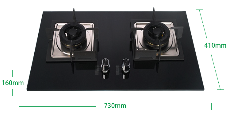 Electrodomésticos de cocción Hogar 2 quemadores incrustados Big Burner Stufe Gas Cooker