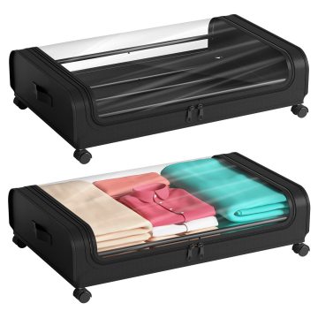 Under-Bed Storage Containers with Wheels and Lid: Perfect Solution for Storing Clothes, Blankets & Shoes
