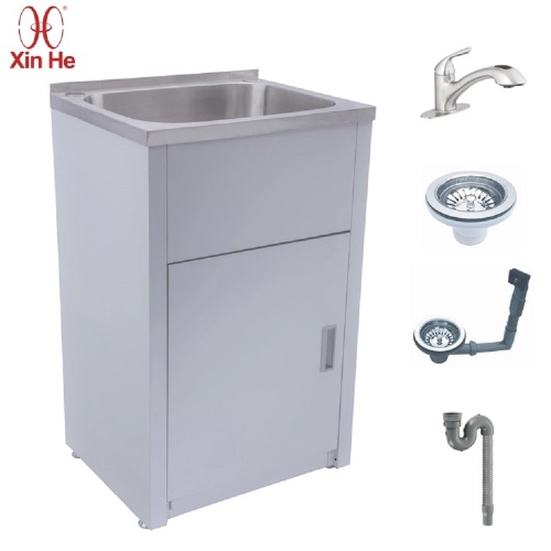 Lavabo ile bağımsız paslanmaz çelik çamaşır dolabı