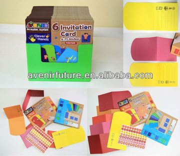 6 Invitation Card and 77 Sticker (Multi-Purpose) - Sand Art Crafts for Kids