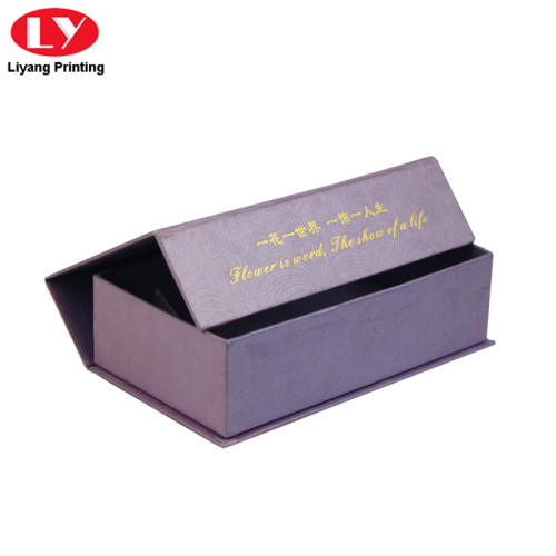 Book Shaped Purple Magnetic Box with Logo