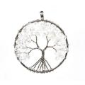 Cristaux de guérison naturels collier arbre de vie quartz 7 chakras pendentif en pierres précieuses fête des mères/pères