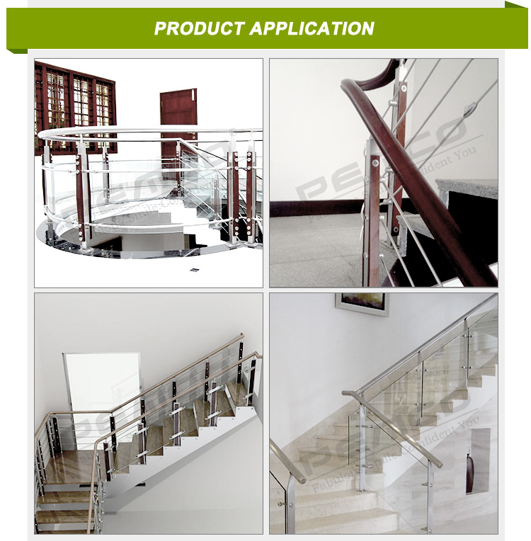 Foshan PEMCO Manufacturer side mounted glass stair balustrade