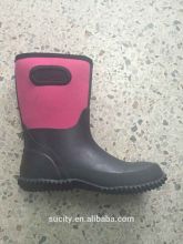 black pink women neopren rubber rain boot