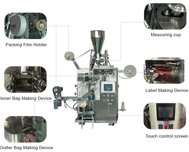 máquina de enchimento e selagem de saquinhos de chá tea bag filling and sealing machine