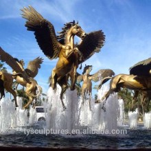 High quality custom bronze big water horse fountains for garden decoration
