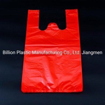 Sac t-shirt en plastique ldpe/hdpe sur rouleau pour faire du shopping