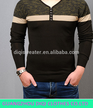 fashion hot kniting jacquard long sleeve men pullover sweater