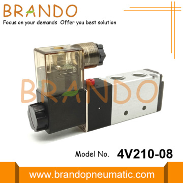 4V210-08 5/2 Yollu Pnömatik Solenoid Valf 24VDC 220VAC