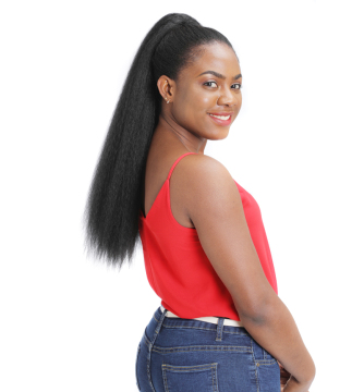 Yaki Synthetic Kinky Straight Ponytails Hair Extensions With Drawstring  Ponytails for Black women