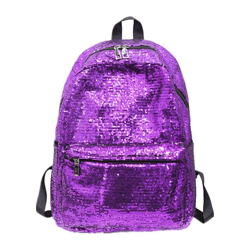 Mochila de lentejuelas de múltiples colores personalizados múltiples machacadas de la escuela de magia de sirena brillante