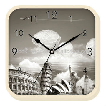 Square Bamboo Colour Wall clock