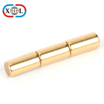 Gold plating cylinder neodymium magnet