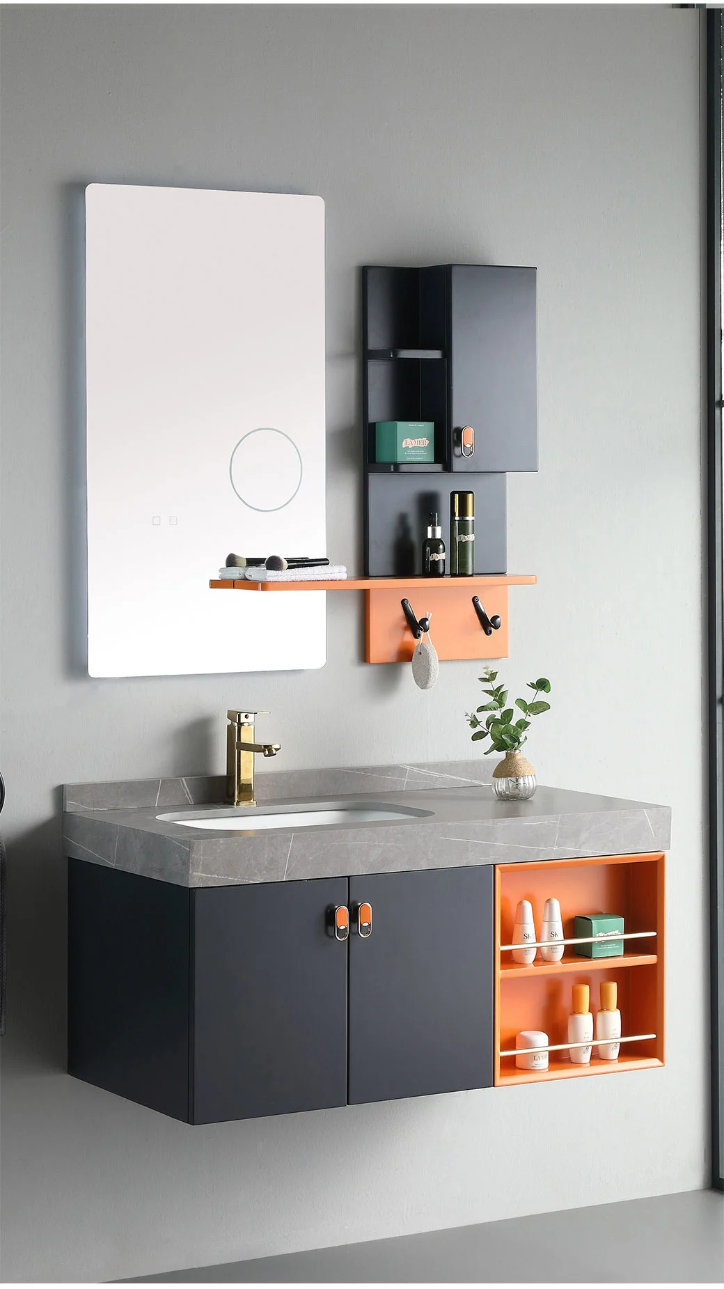 Slate Bathroom Cabinet Combination Modern Minimalist Custom Bathroom Sink Wash Basin Bathroom Vanity