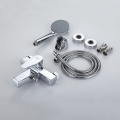 Wall-mounted Chrome Bathtub Mixer taps With lifting rod